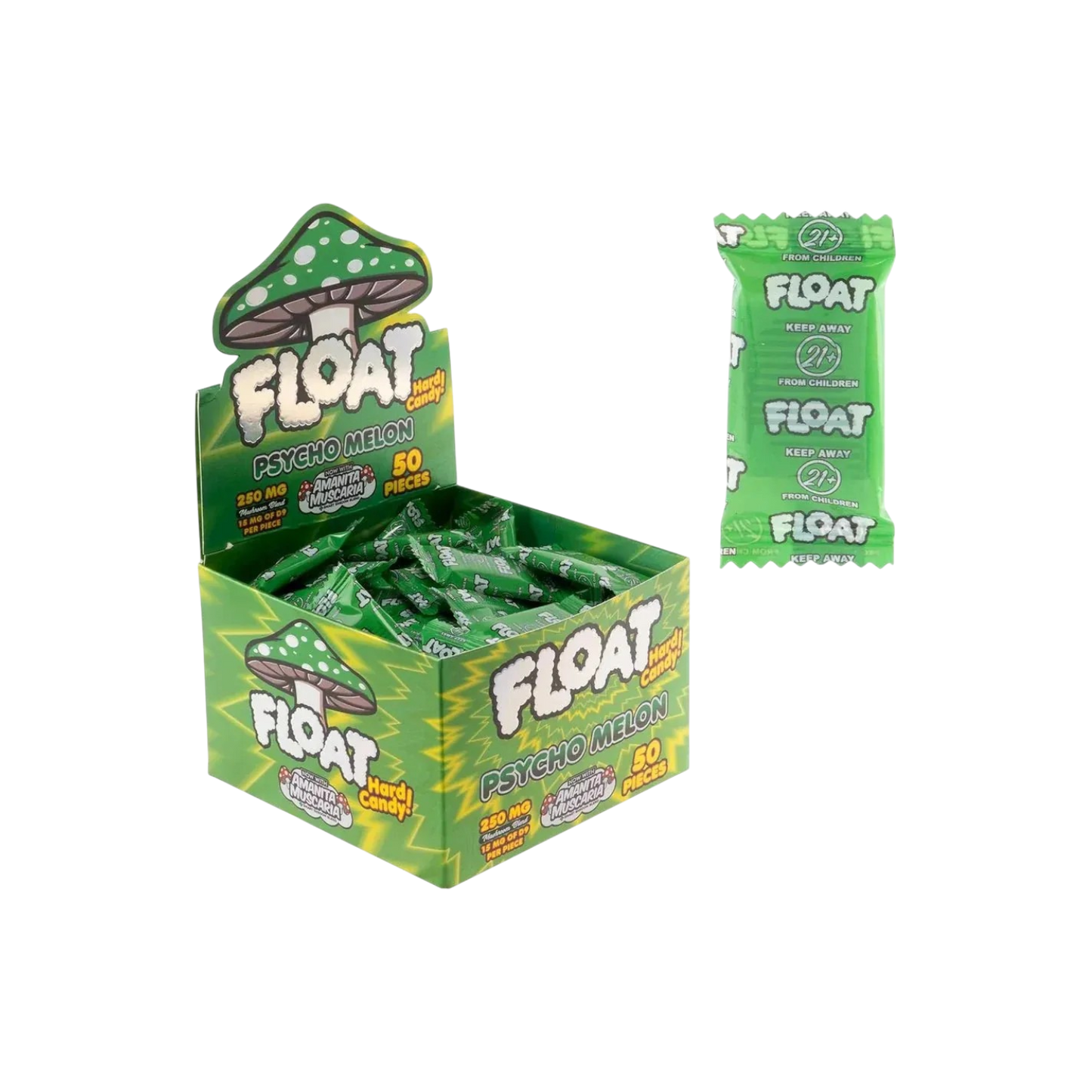 Float Hard Candy Mushroom+D9 50CT Gummies