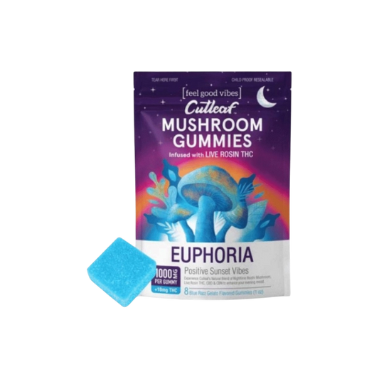 Cutleaf Euphoria Mushroom+Live Rosin 8CT Gummies (1000mg)