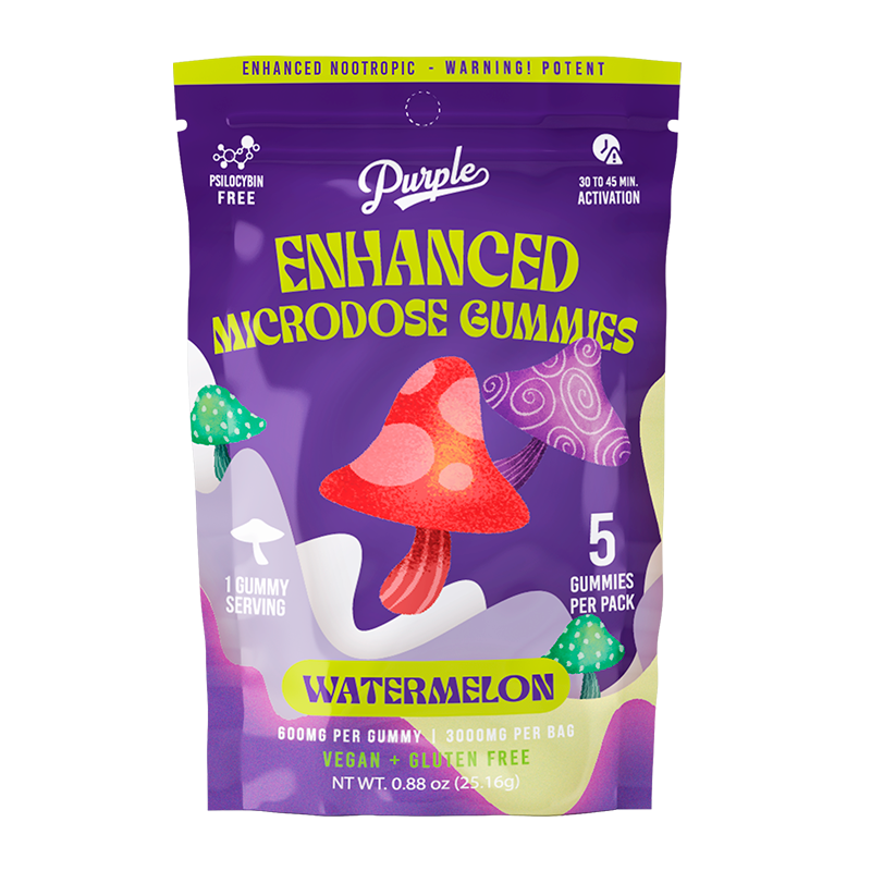 Purple Cannadelic Microdose Mushroom 5CT Gummies (600mg)